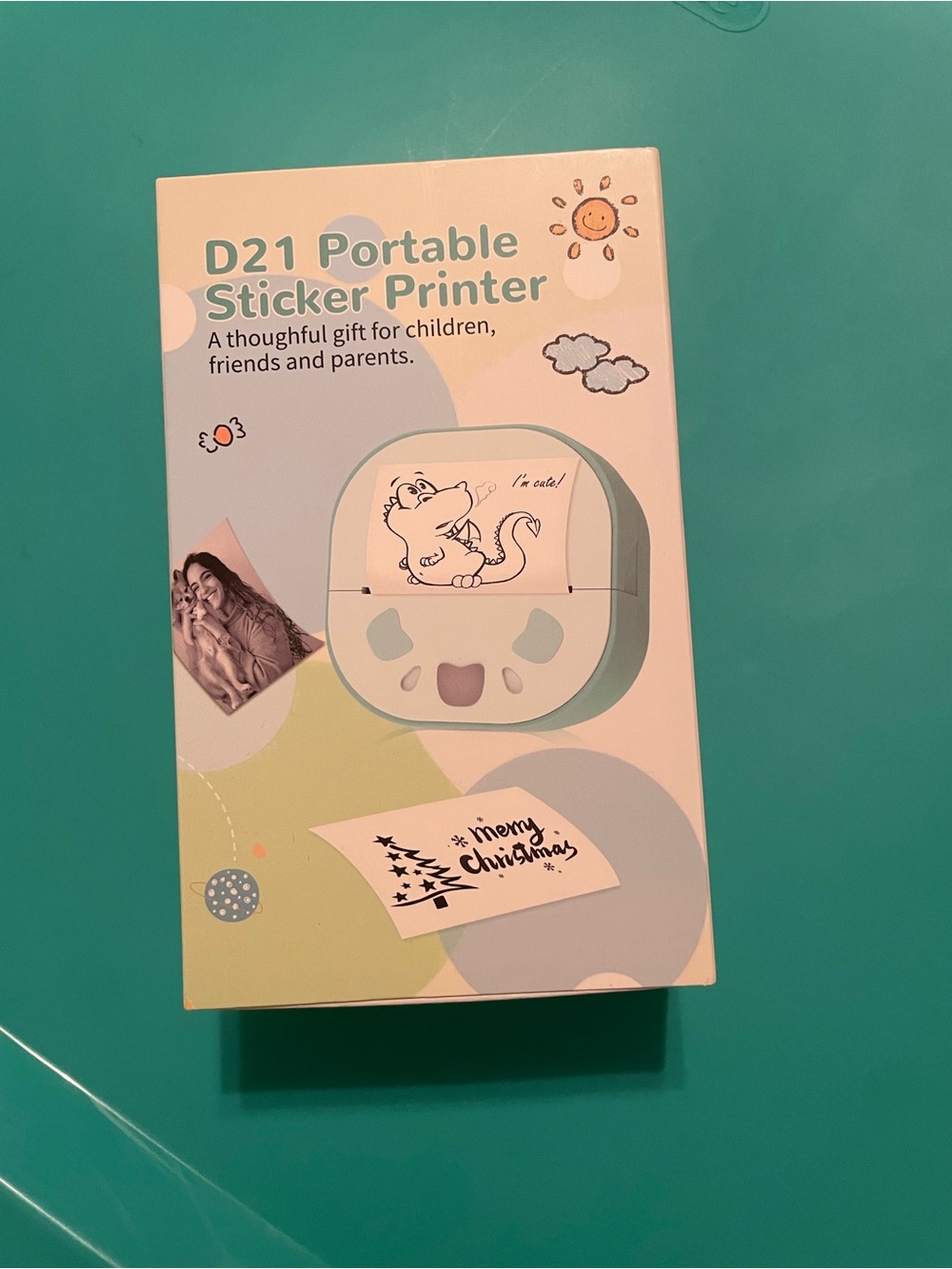 D21 Portable Thermal Sticker Printer - Light Blue